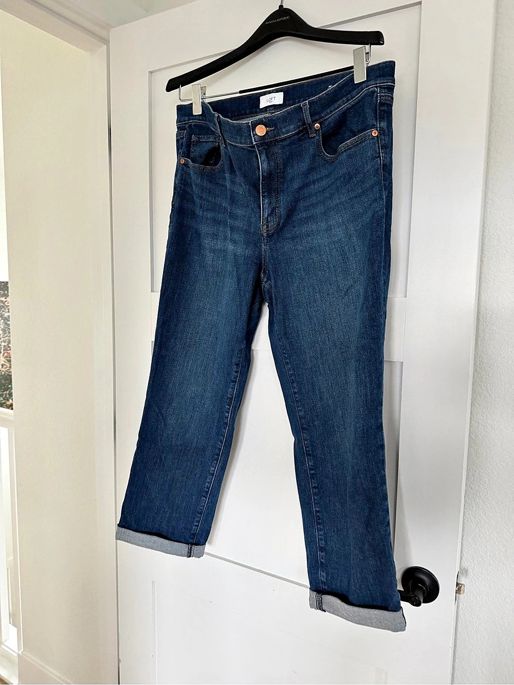 LOFT Outlet Straight Leg Jeans in Blue Waist 12 Like New